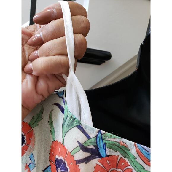 City Chic Dress Women Size 20 Multicolor Floral Ruched V Neck Midi Sheath - Picture 13 of 16